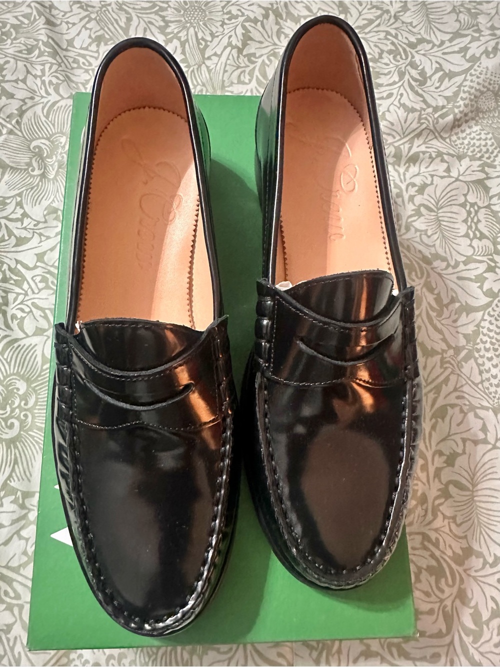 Women’s Black Leather Penny Loafers